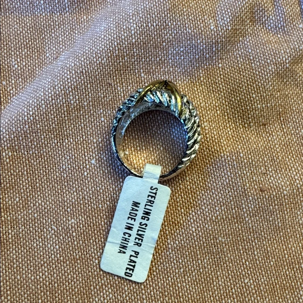 Silver and Gold Knot Ring